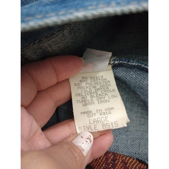 Vgt Gotcha Covered Lod Cowboy Western Back House Print Jacket Denim Retro Sz L - Picture 10 of 10